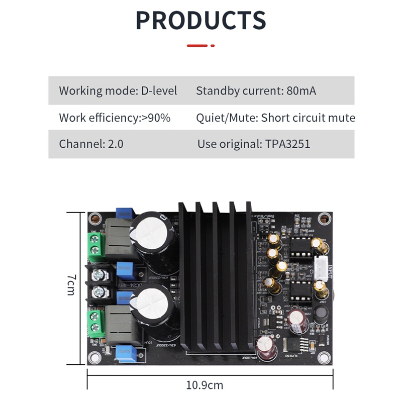 Bảng Mạch Khuếch Đại Âm Thanh Kỹ Thuật Số tpa3251 Kênh 2.0
