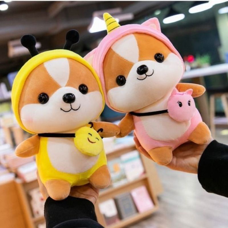 Thú Nhồi Bông Hình Khủng Long Dễ Thương Cho Bé Gấu Bông Chó Shiba Cosplay mềm mịn. Gấu bông shiba Cosplay siêu chất