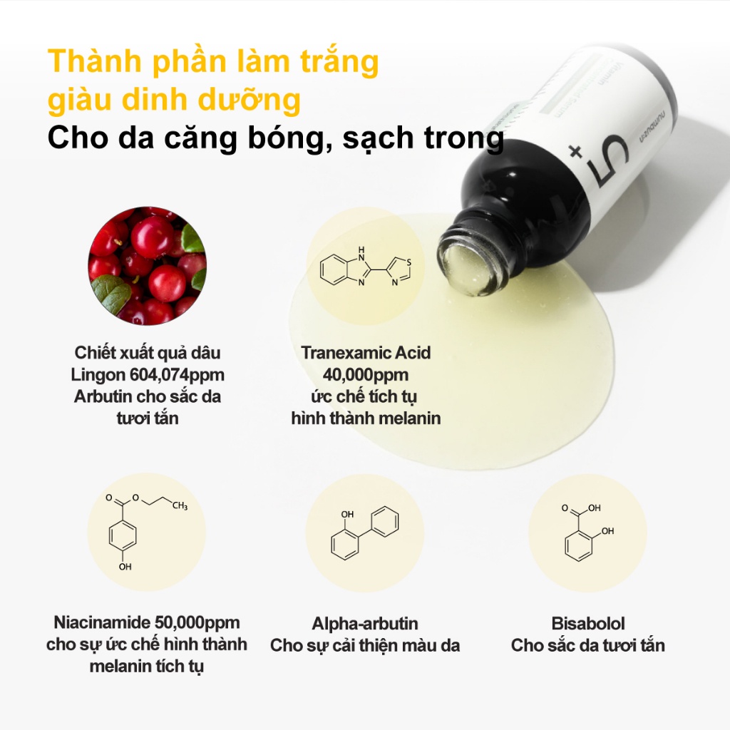 Tinh chất serum Numbuzin No.5+ Vitamin Concentrated Serum đậm đặc giúp cải thiện nám, tàn nhang (Chai 30ml) Daily Beauty