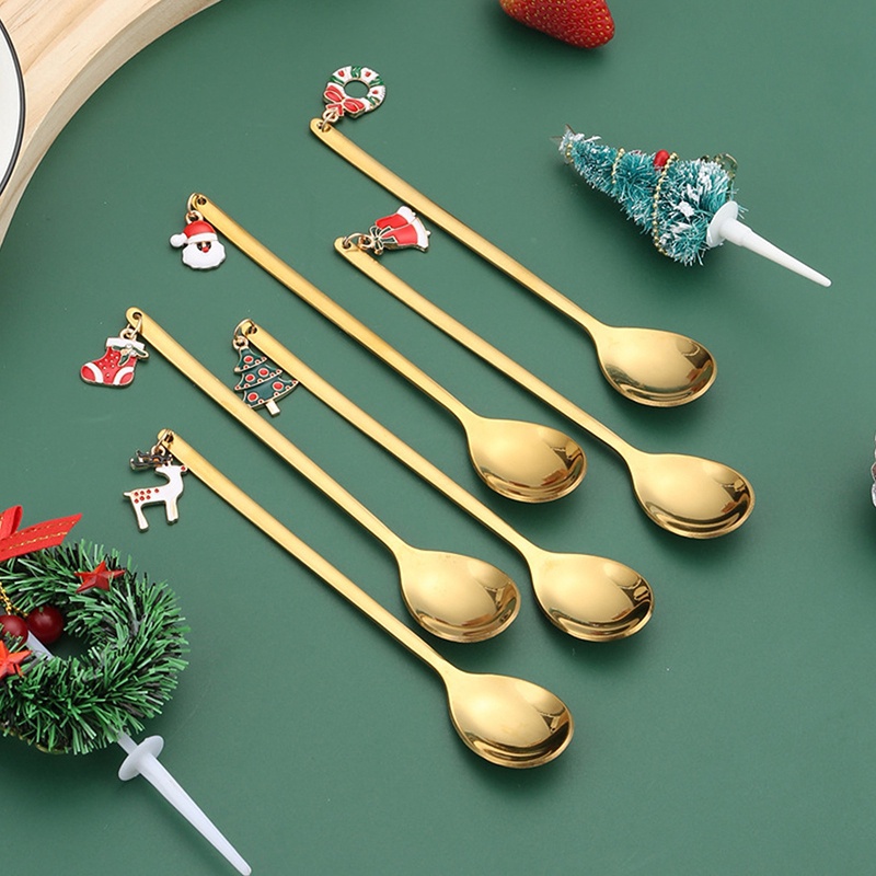 Hueqrh Muỗng Inox Trang Trí Giáng Sinh