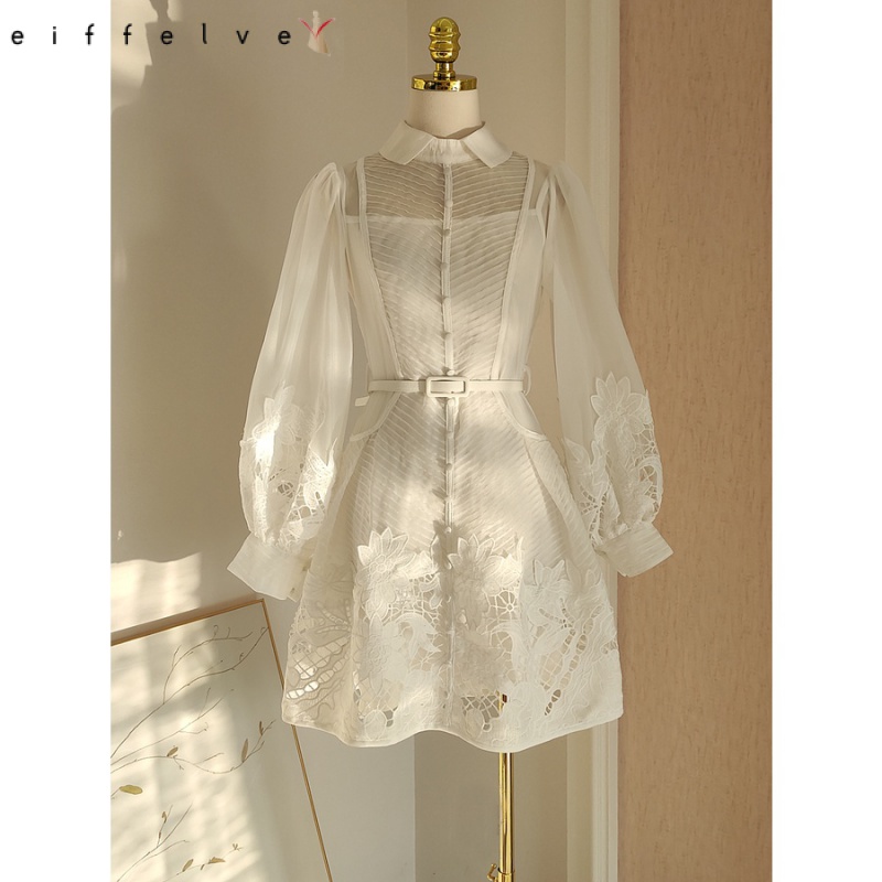 Váy Trắng Xếp Ly Dáng Dài Tan Trong Nước Phong Cách Pháp Niche 2023 Mới 1191