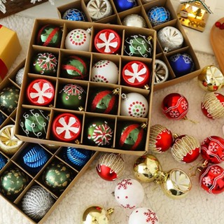 Set 42 quả châu trang trí noel, quả châu treo trang trí giáng sinh, đồ trang trí cây thông noel - Gọn Decor