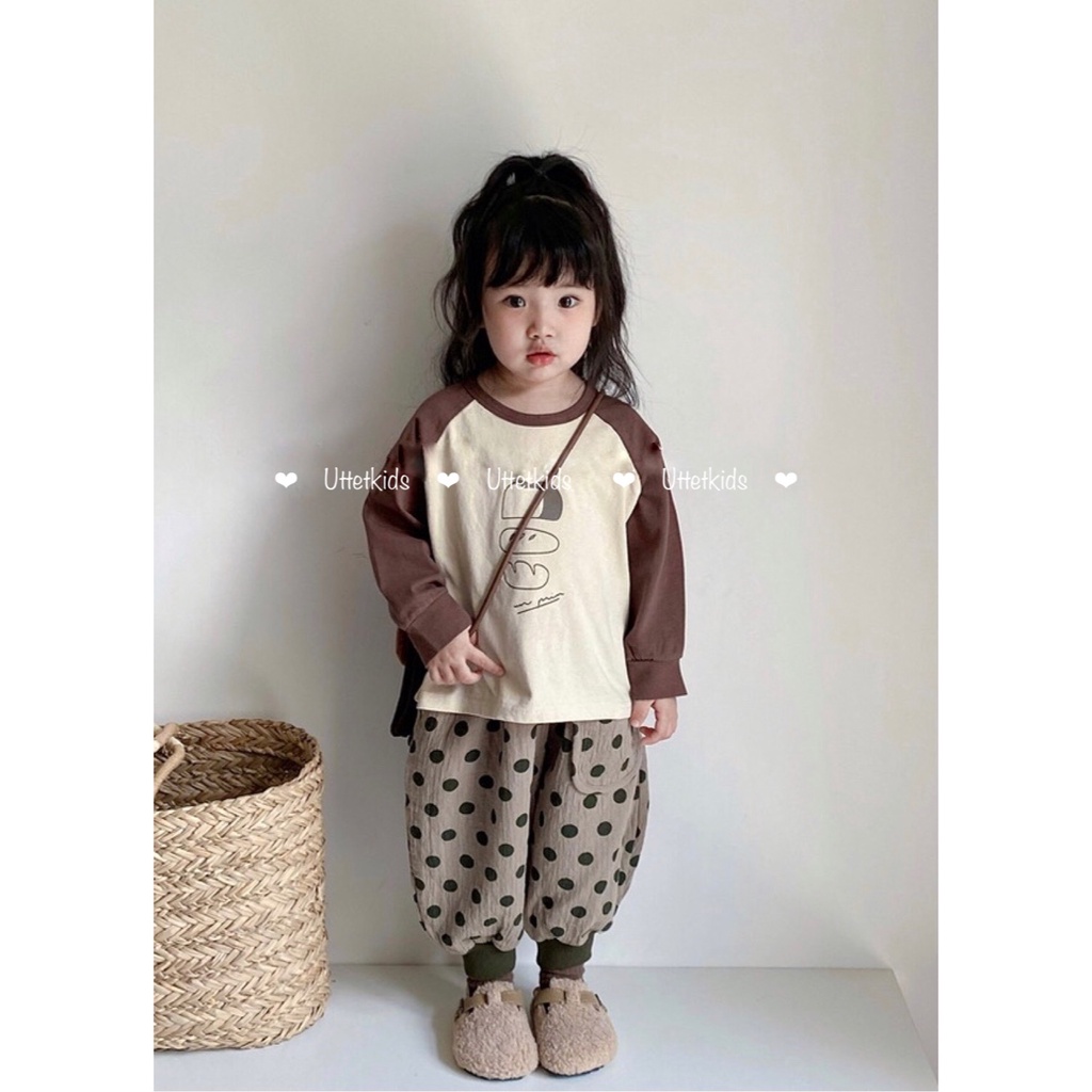 ÁO THUN DÀI TAY PHONG CÁCH HÀN QUỐC CHO BÉ GÁI VÀ BÉ TRAI 2316