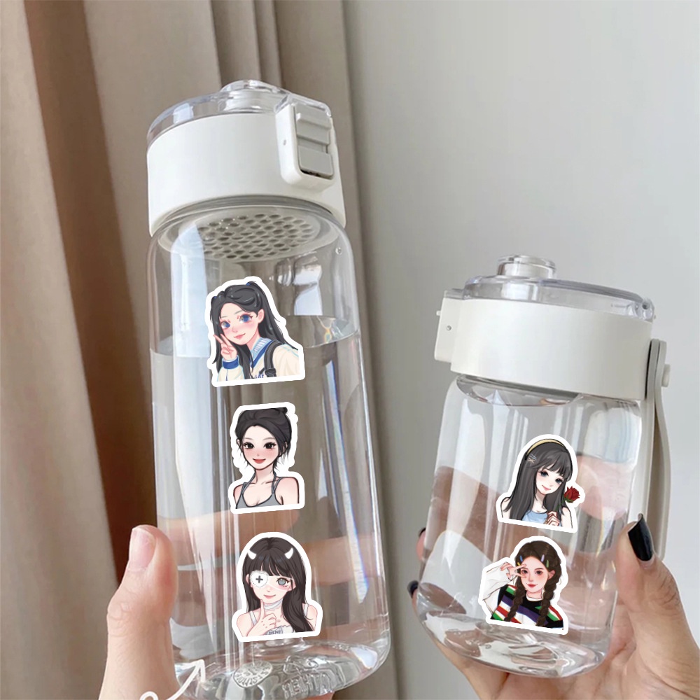 Set 100 Miếng Dán Trang Trí Mũ Bảo Hiểm / Xe Đạp Hình Trái Tim graffiti Dễ Thương