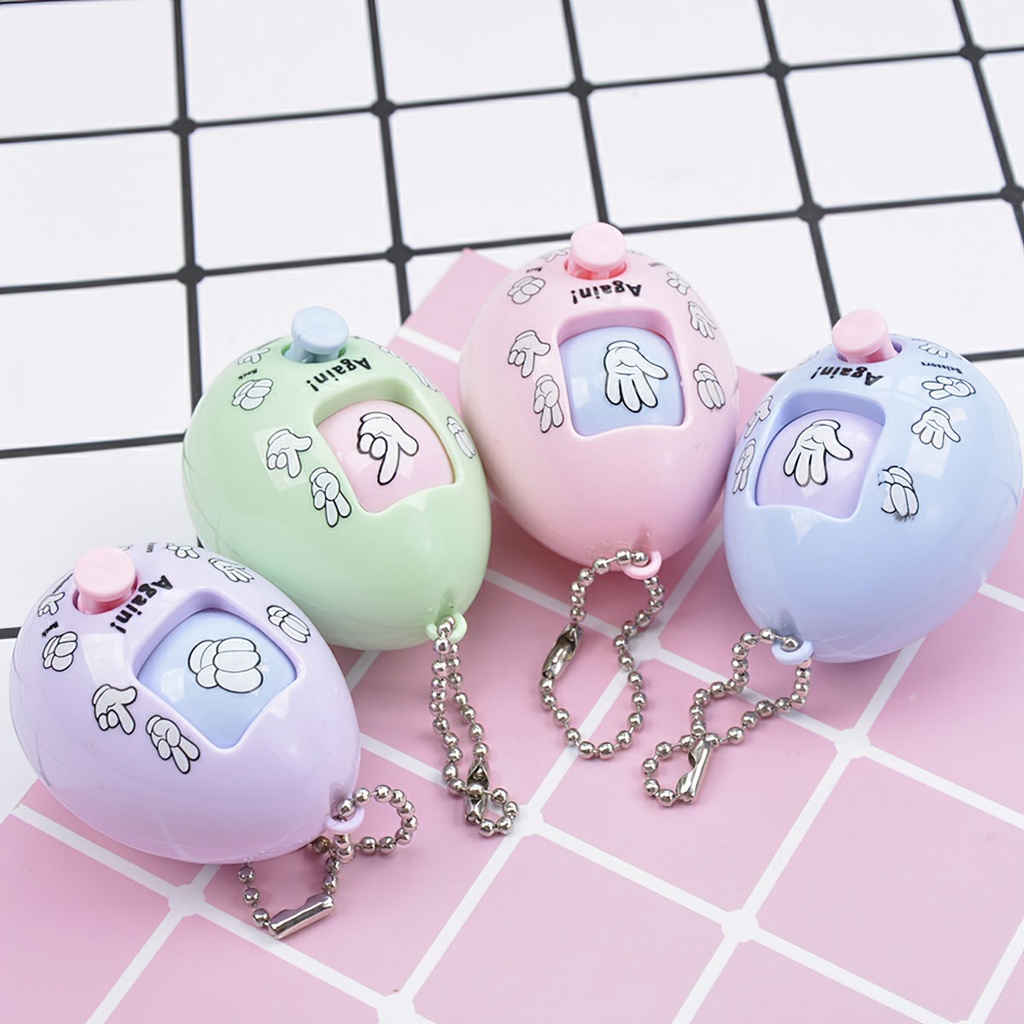 Set 5 Đồ Chơi Kéo Bao Búa Vui Nhộn - Móc Khóa Oẳn Tù Tì Có Nút Ấn - forsgren