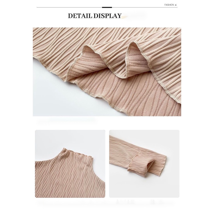 Áo Thun Tay Dài Cổ Cao Dáng Ôm Phong Cách Hàn Quốc htv0