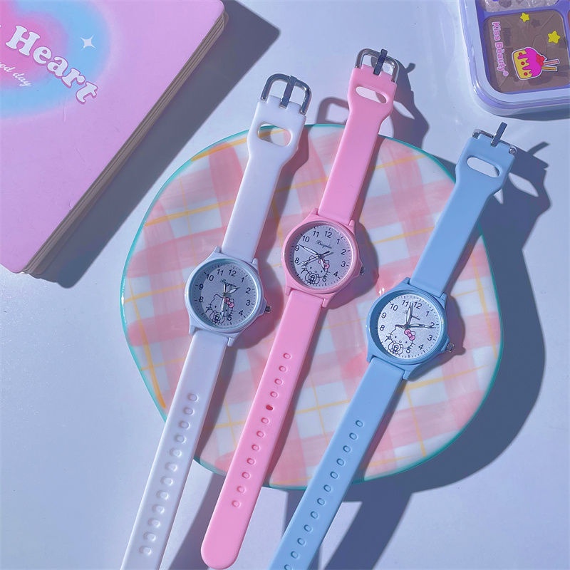 Mới Đồng Hồ Đeo Tay Họa Tiết hello kitty Dễ Thương Cho Học Sinh Tiểu Học