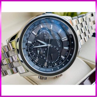 Đồng hồ chính hãng nam Citizen Eco-Drive Calendrier Men's World Time Silver-Tone BU2021-51H- Máy pin - Kính cứng NEW