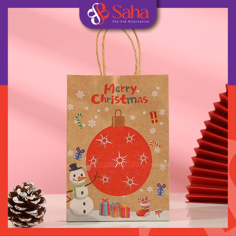 Túi Giấy Giáng sinh Kraft Nhiều Size Và Họa Tiết Đa Dạng Hài Hòa Dùng Đựng Quà Tặng Cho Người Yêu Và Bạn Bè