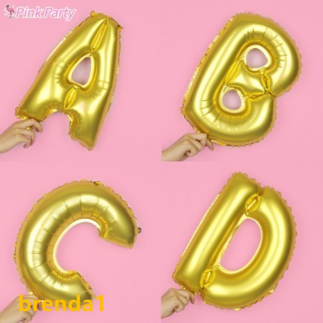 Bong Bóng Lá Nhôm 16 inch Hình Chữ Cái Màu Vàng / Bạc Trang Trí Tiệc Mừng Năm Mới