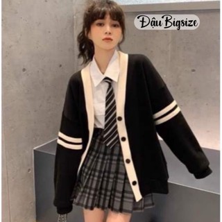  Áo Khoác Cardigan Bigsize Nữ Sọc Ngang Tay Phom Rộng Dễ Thương Vải Nỉ Mềm Mại Co Giãn Dễ Phối Đồ KHOAC7 