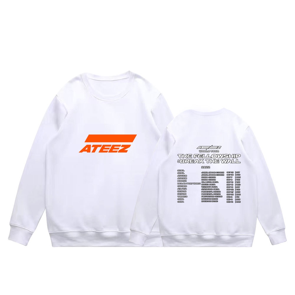 Áo Thun cotton Tay Dài In Chữ ateez Phong Cách harajuku Hàn Quốc Thời Trang Mùa Thu Chất Lượng Cao Dành Cho Nam Nữ