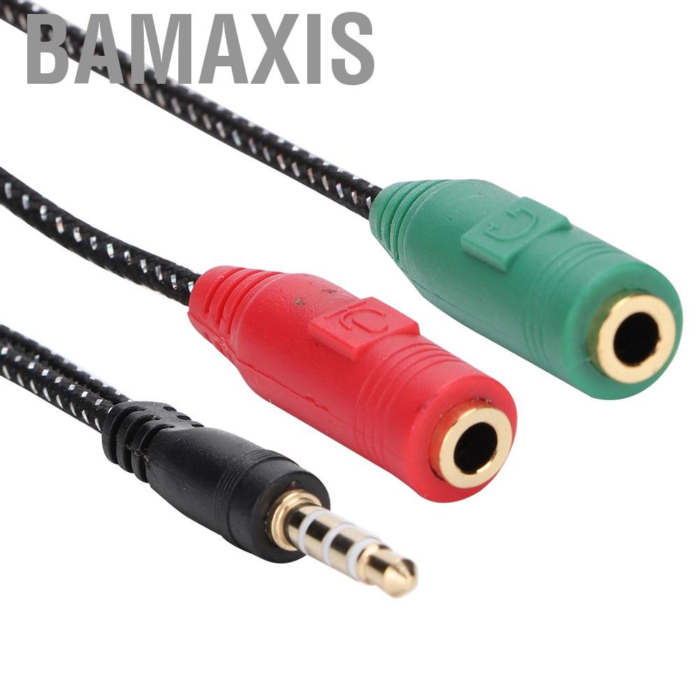 Bamaxis 3.5mm Double Earphone Microphone Adapter Headset Couple Audio Splitter