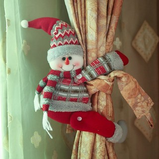 Giáng Sinh Ông Già Noel Hoạt Hình Búp Bê Khóa Rèm Cửa Sổ Phụ Kiện Trang Trí
