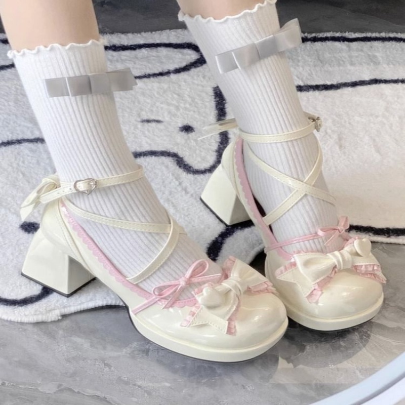 Giày Da Đế Mềm Chống Nước Phong Cách lolita Nhật Bản