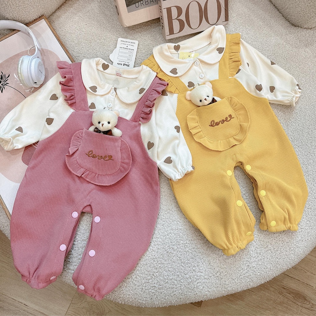 Bộ body dài tay bodysuit áo liền quần bộ đồ liền thân Babyshop88 cho bé trai bé gái M15.11.23-1