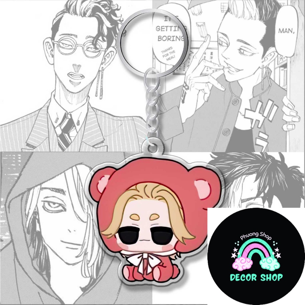 Móc khóa Tokyo Revengers Chibi Gấu bông dễ thương nhân vật Mikey Izana Ran Rindou