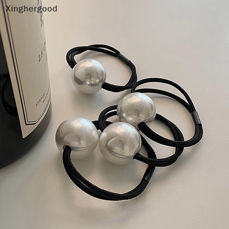 Xinghergood 1 Dây Buộc Tóc Cao Su Co Giãn Đính Ngọc Trai Nhân Tạo Đơn Giản Cho Nữ xhg