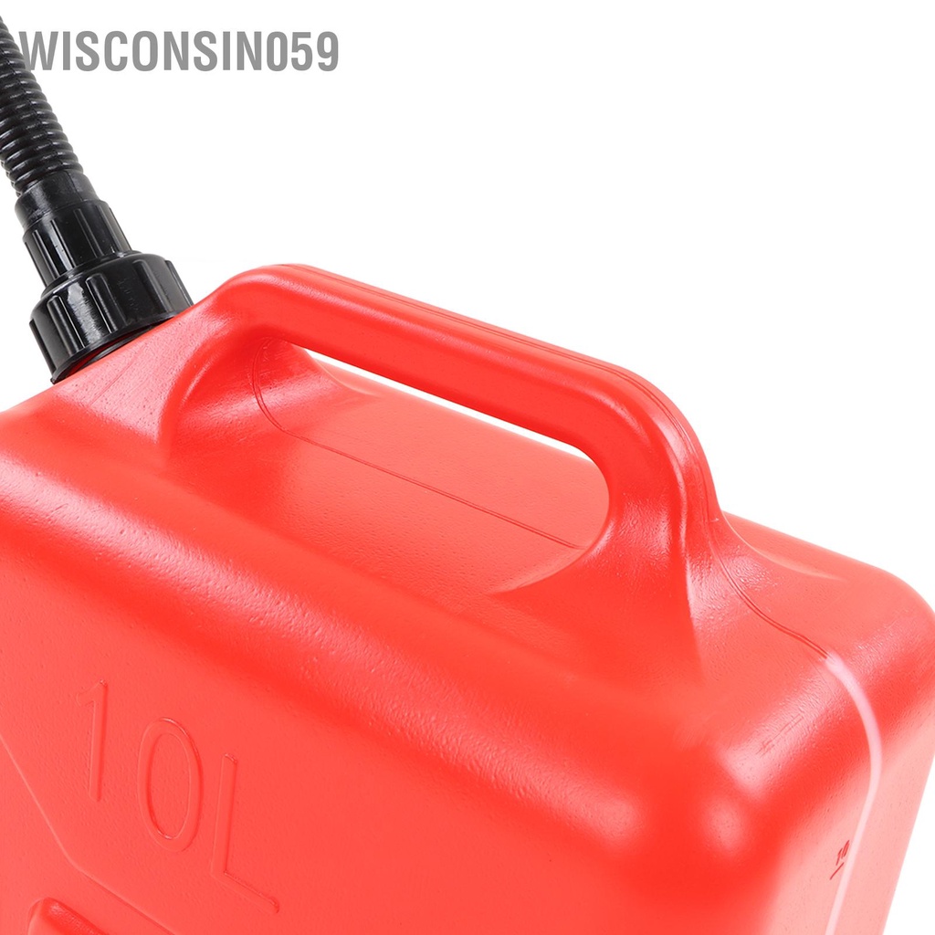 Wisconsin059 Bình nhiên liệu 2 6 gallon 10L màu đỏ có vạch chia độ dày Chất chống cháy ABS chứa khí lỏng