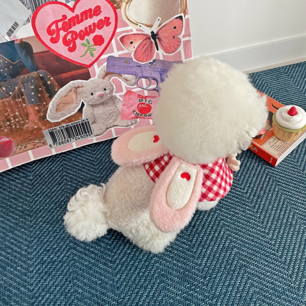 Khăn Choàng Cổ Tai Thỏ Họa Tiết Sọc Caro Dễ Thương Dành Cho Thú Cưng