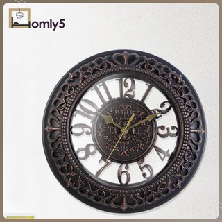 [Homyl] Đồng hồ treo tường, Đồng hồ treo tường lớn 12 inch Đồng hồ cổ điển cổ điển chống ve Gương thủy tinh hoạt động bằng pin Dễ đọc để trang trí trong nhà (12 ')