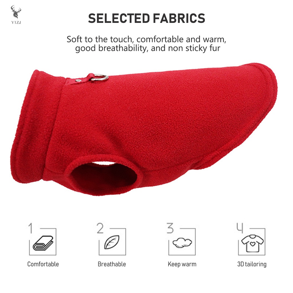 Polar-fleece Áo Liền Quần Giữ Ấm Thoáng Khí Có Khóa Cài Dành Cho Thú Cưng