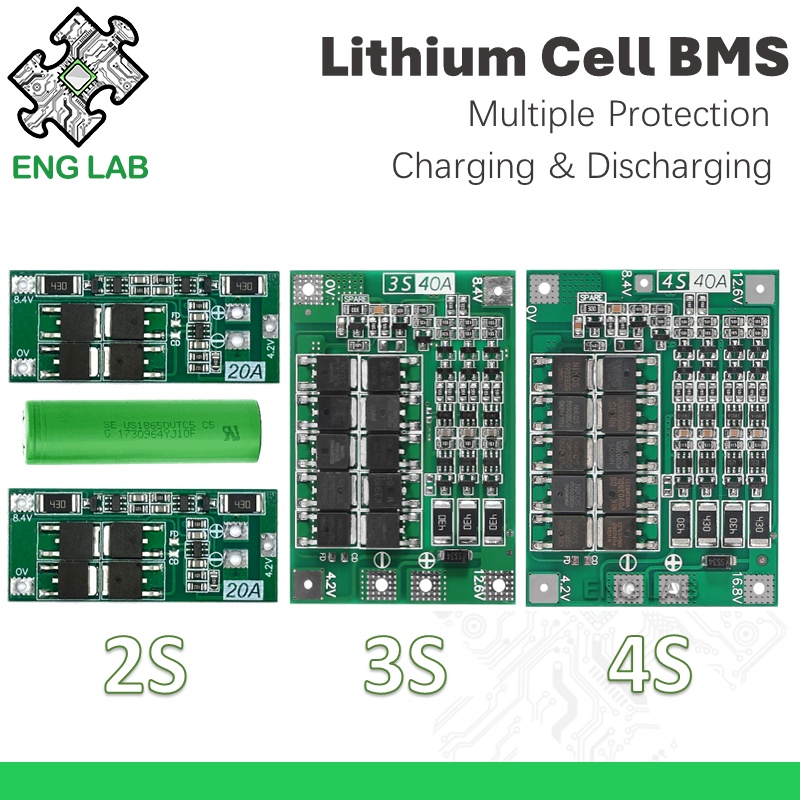 ENGLAB★Bảng Mạch Sạc Pin lithium 2s / 3s / 4s 18650 Sự Bảo Vệ