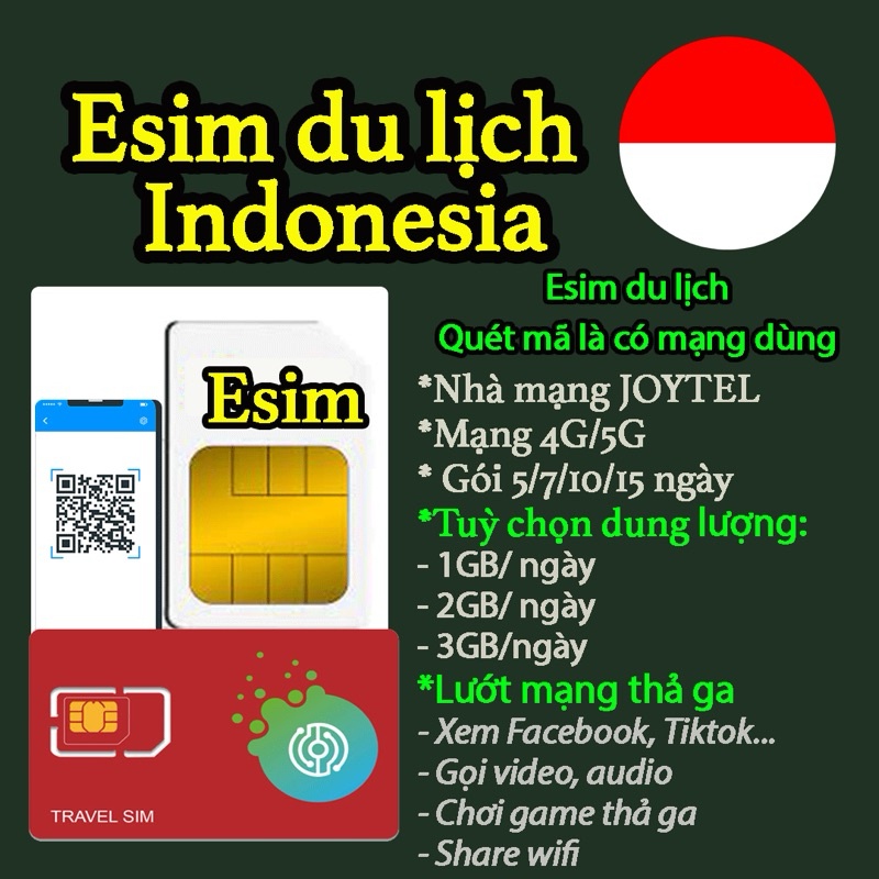-𝐌𝐨𝐨𝐌𝐨𝐨- Sim du lịch Indonesia. Chỉ bán esim du lịch Indonesia. Đa dạng gói cước