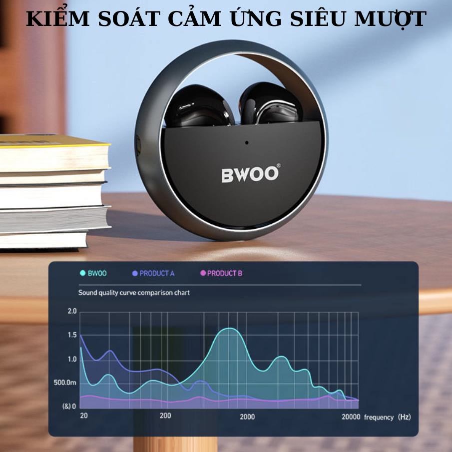 Tai nghe Bluetooth BWOO không dây Cao cấp hợp kim nhôm pin trâu Mic chống ồn JUDI