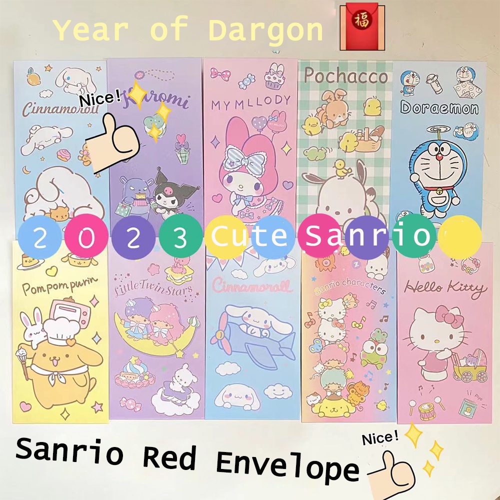 Bộ 4 Bao Lì Xì Đỏ Hoạt Hình sanrio melody 2024