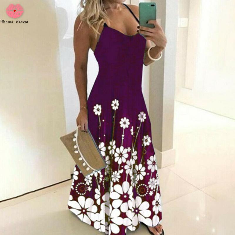 Đầm Hai Dây Cổ Chữ v In Họa Tiết Xinh Xắn Dành Cho Nữ