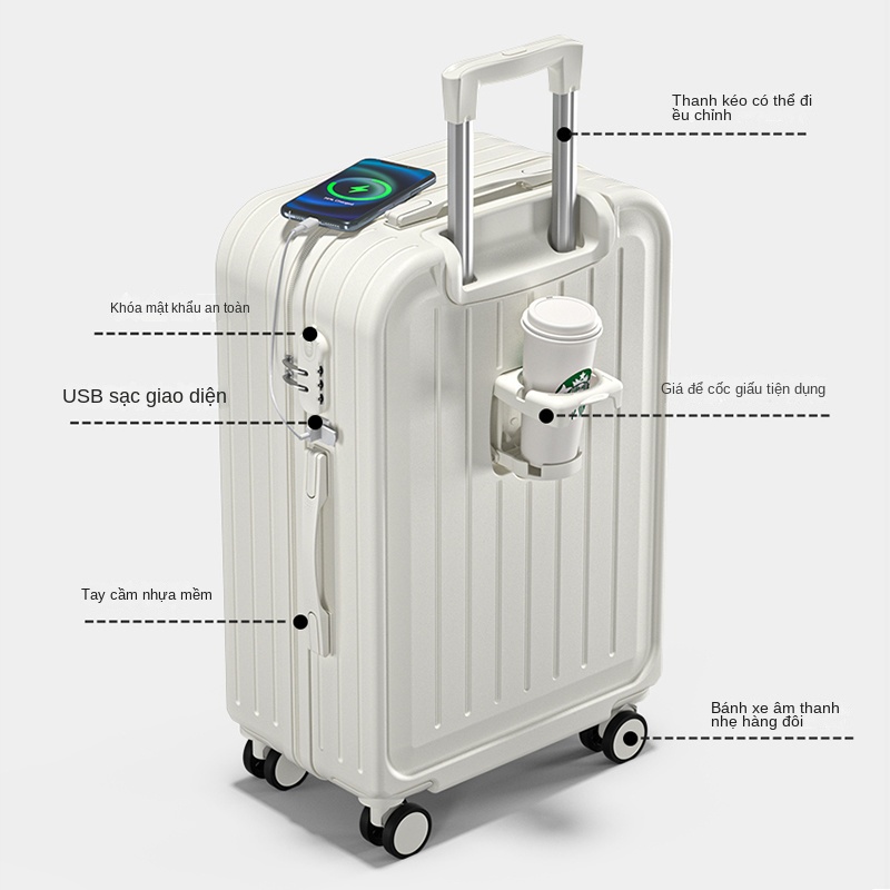 【Dày Với Cổng Sạc】Vỏ Bọc Vali Hành Lý Du Lịch Sức Chứa Lớn Có Mật Khẩu Phong Cách Mới Cho Nam Và Nữ