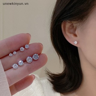 1 cặp bông tai bạc đính đá zircon đơn giản cổ điển dành cho nữ vn