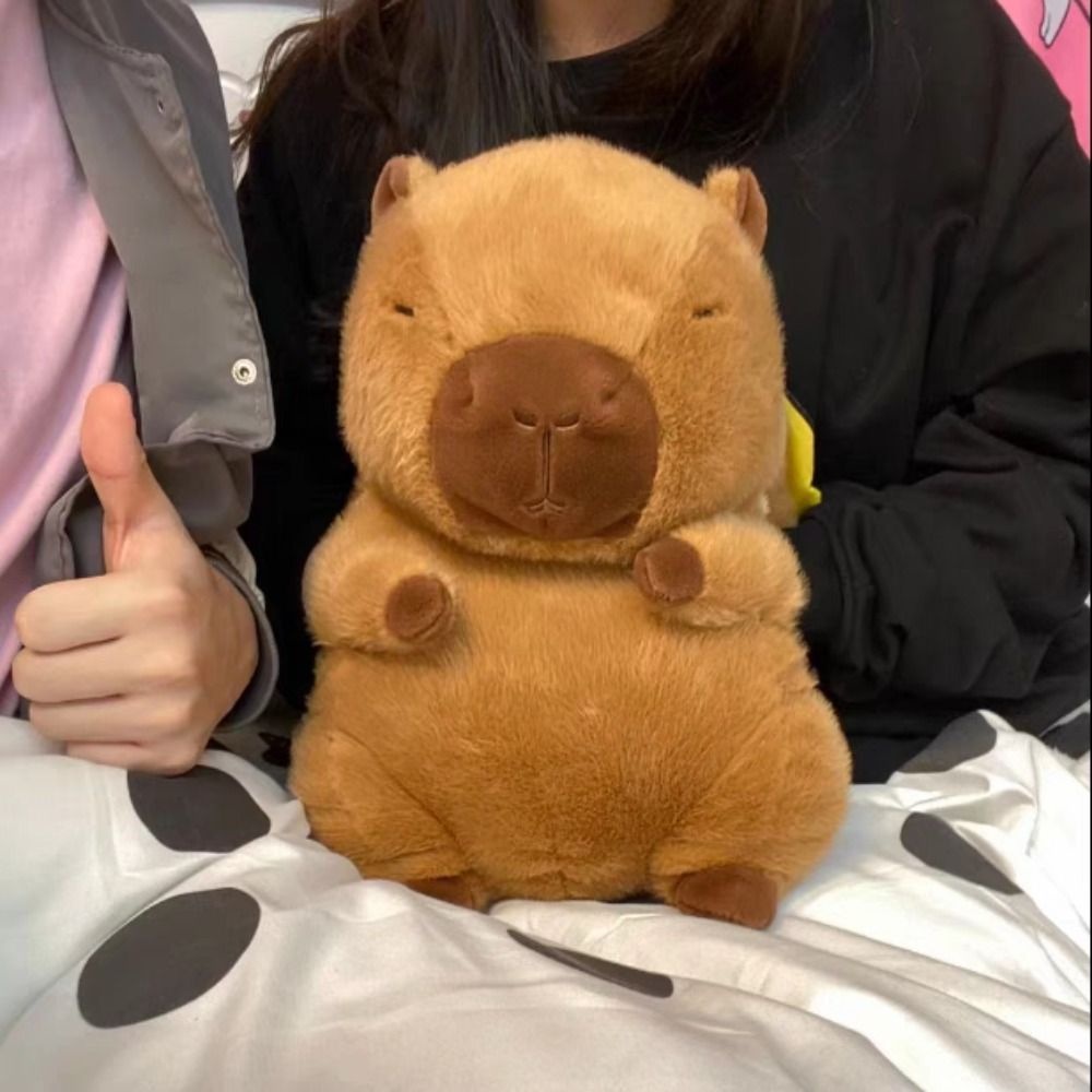 Mmluck capybara Nhồi Bông Chất Liệu cotton pp Mềm Mại Hình capybara Hoạt Hình Vui Nhộn Làm Quà Giáng Sinh