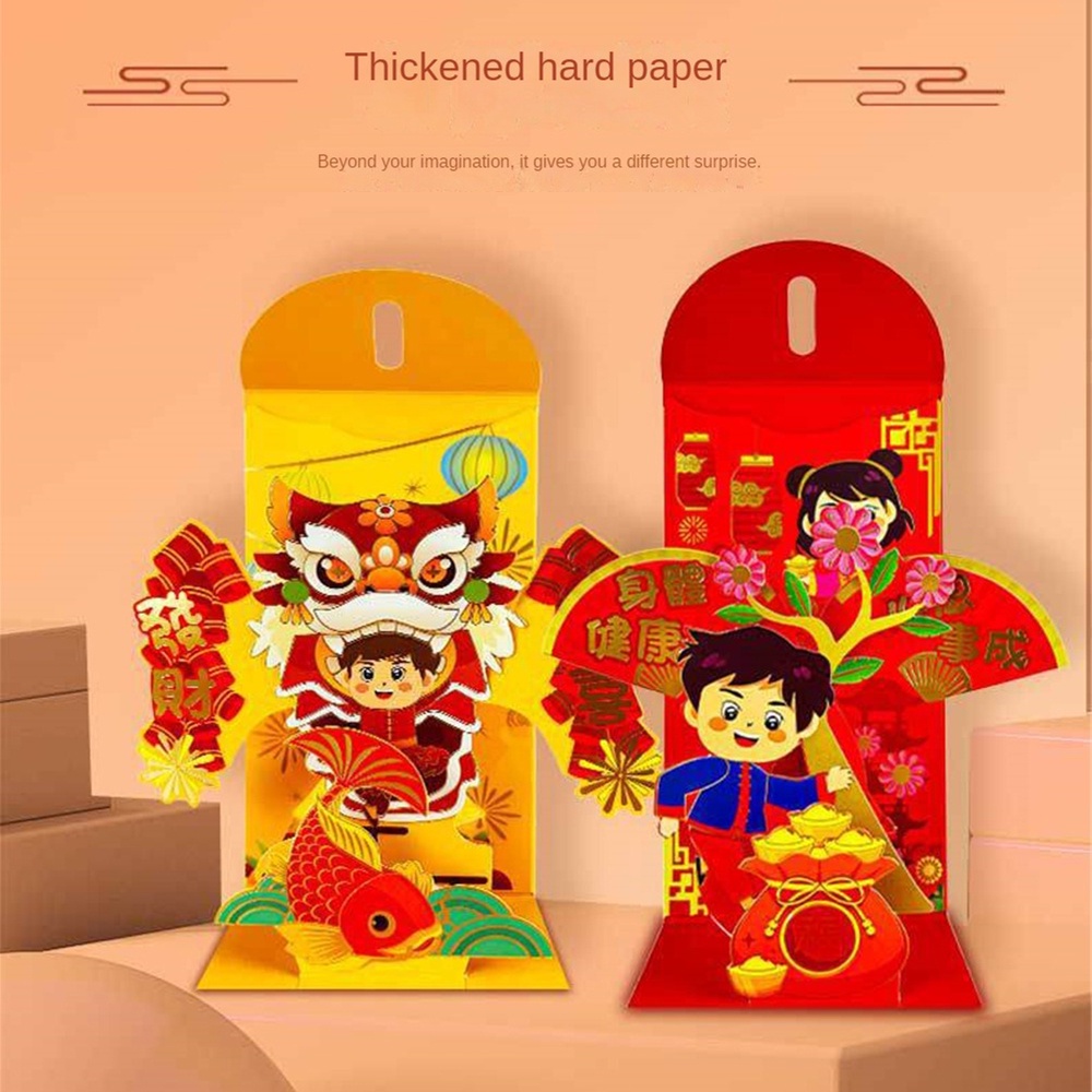 Bao Lì Xì Năm Mới 2024 Hình Rồng 3d Màu Đỏ Cá Tính Làm Quà Tặng Đám Cưới