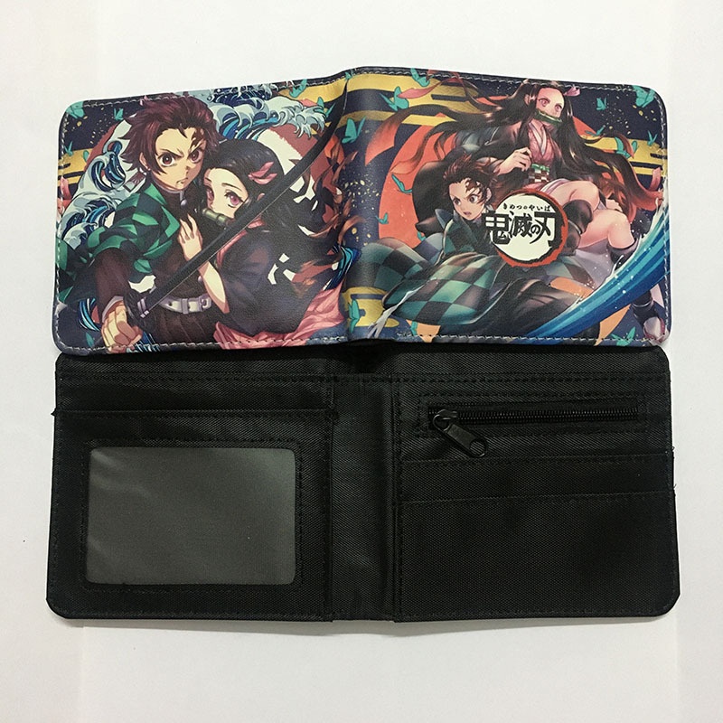 Ví Da Ngắn 12x10cm In Họa Tiết Hoạt Hình demon slayer kimetsu no yaiba tanjiro kamado