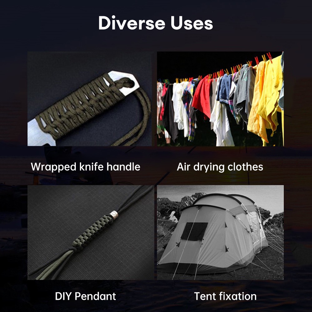 Dây Dù 31m 7 Lõi 550 paracord 4mm Đa Ứng Dụng Cho Hoạt Động Ngoài Trời