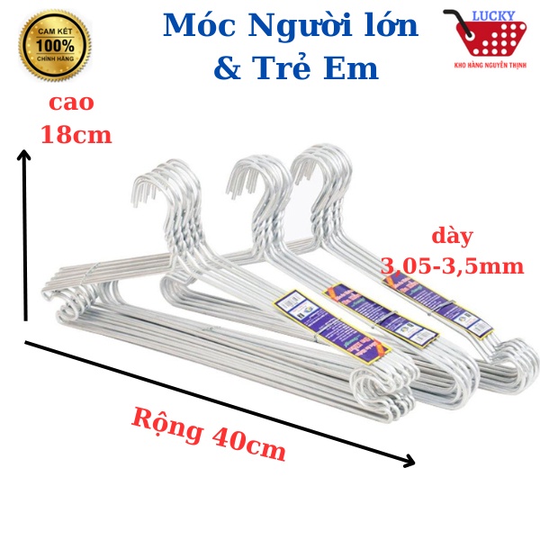 Combo 10 Móc Nhôm Treo Quần Áo Người Lớn ,móc nhôm trẻ em Tiện Lợi hợp kim nhôm không ám ố