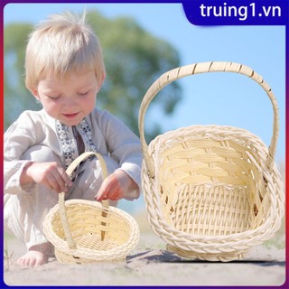 Nhựa mây đan giỏ chứa đồ giỏ nhỏ giỏ cầm tay mini giỏ hoa giỏ chọn cầm tay giỏ đựng quà truing1