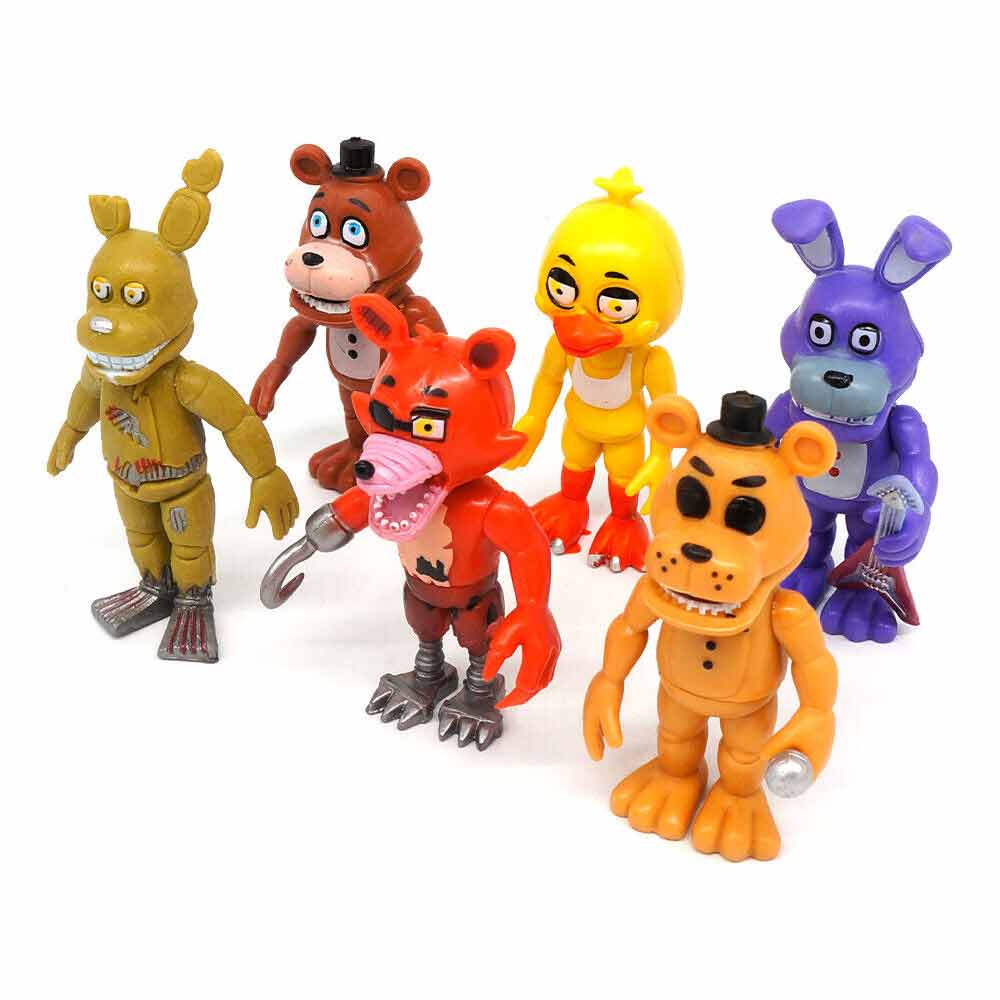 FNAF Five Nights at Freddy's Nightmare Figure Fnaf Bear Action Figure Pvc Model Freddy Model Dolls FNAF Toys 6pcs/set