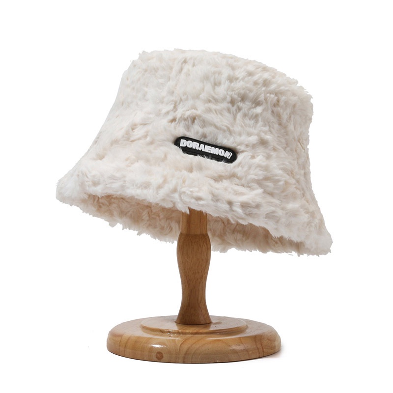 Mũ Bucket Chất Liệu cotton Phối Lông Thời Trang Mùa Đông Cho Nữ