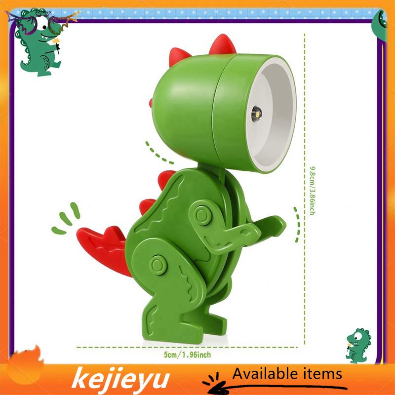 Bộ 6 Đèn led Để Bàn mini Bằng Nhựa Kích Thước 5.1x3.6x9.8cm Hình Khủng Long Dễ Thương Cho Bé