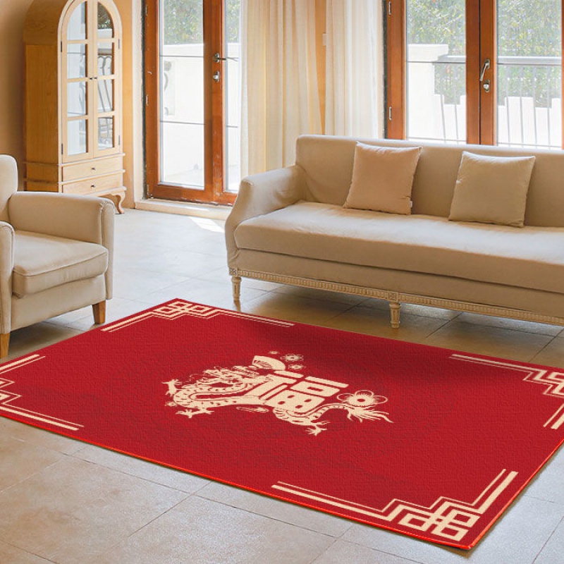 Lối Vào Phong Cách Mới Thảm Trải Sàn Phòng Khách Phòng Ngủ Màu Đỏ Nhân Vật fu Phong Cách Trung Hoa