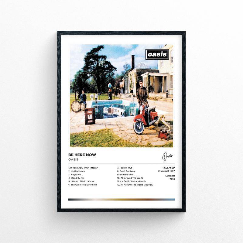 Oasis - Được In poster Không Đáng Sợ | Phong Cách polaroid Phong Cách polaroid | Vỏ Bọc album Nhạc N