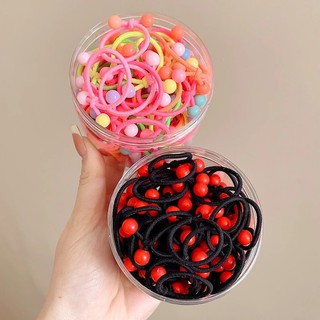 50 Chiếc Dây Buộc Tóc Đậu Đỏ Của Trẻ Em