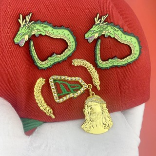 Spot Chinese Dragon Hat Badge Decoration Hat Pin Metal Brooches Hat Chain Hip Hop Masonry Hat Pendant RUK9