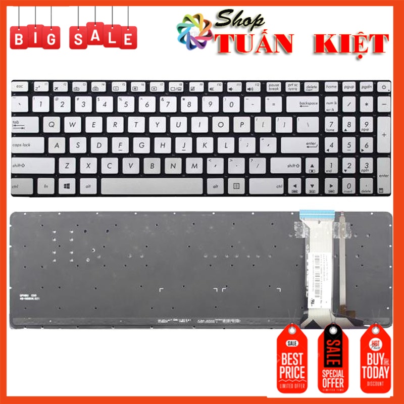 Bàn phím laptop Asus Rog G551 N551 GL552 GL552J GL552V – GL552 BẠC ZIN
