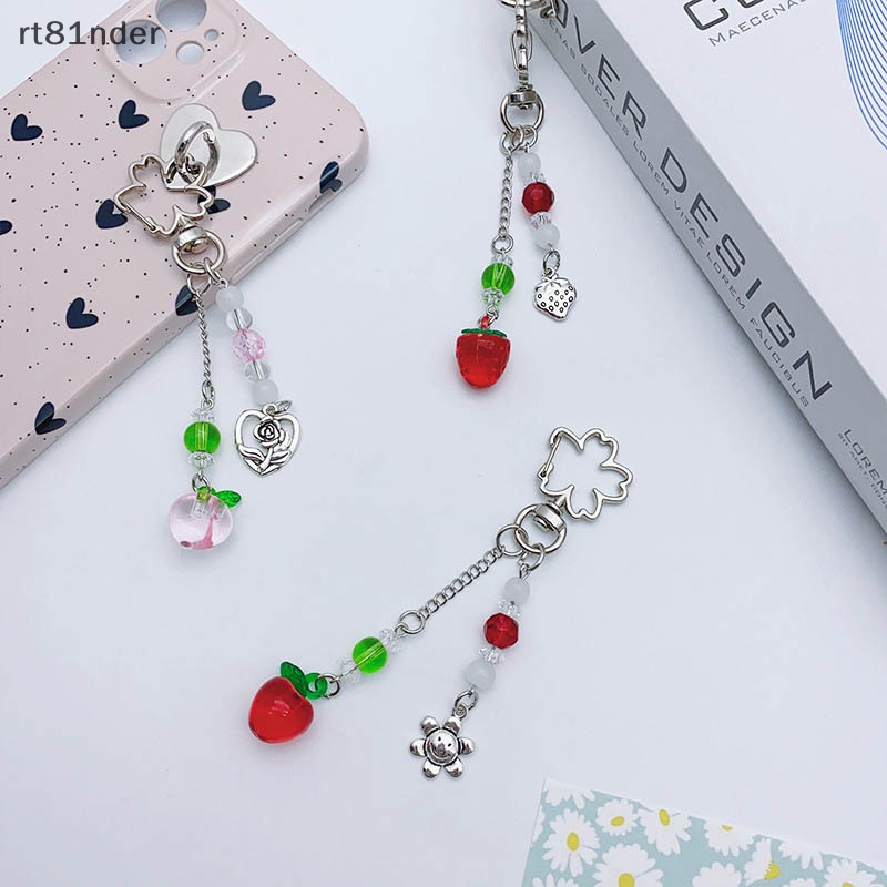 Móc Khóa Thủ Công Hình Trái Dâu Xinh Xắn Cho Túi Xách / Điện Thoại