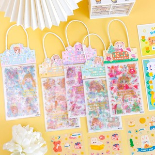 Túi xách nhãn dán hoạt hình, miếng dán hoạt hình dễ thương, sáng tạo, nhãn dán trang trí