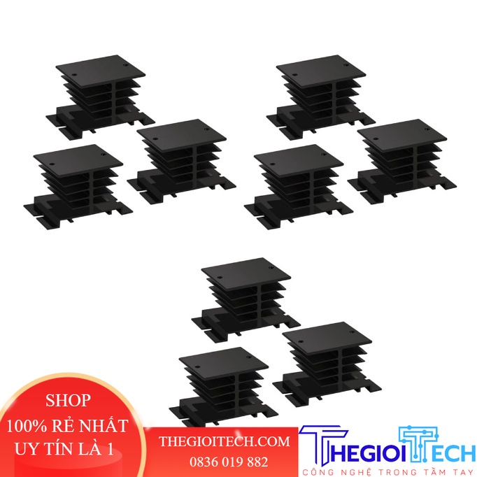 Bộ Tản Nhiệt Bằng Nhôm SSR Bộ Điều Tản Nhiệt Cho Rắn Rơ Le Delixi I-50 đen 50*80*50 SRQZ1 Tản Nhiệt Mô Đun Đen Cho 10A - 85G